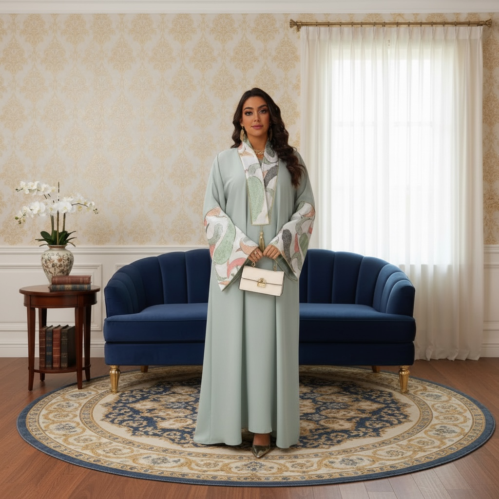 Detailed abaya dress